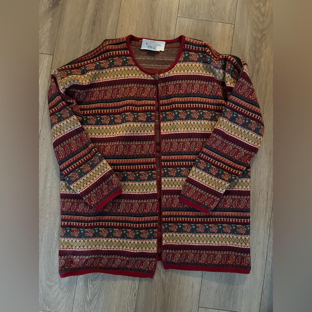 Vintage 100% merino wool cardigan